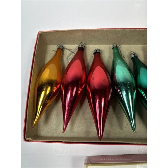 Lot 12 Red Vtg Mercury Glass And Assorted Torpedo Bulbs 6 Poland Shiny Bright - Picture 4 of 9